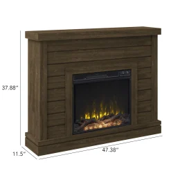 Shiplap Wall Mantel Electric Fireplace