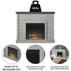 Shiplap Wall Mantel Electric Fireplace