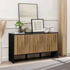 Silas Contemporary Wood Detailed-Door Sideboard / TV Stand