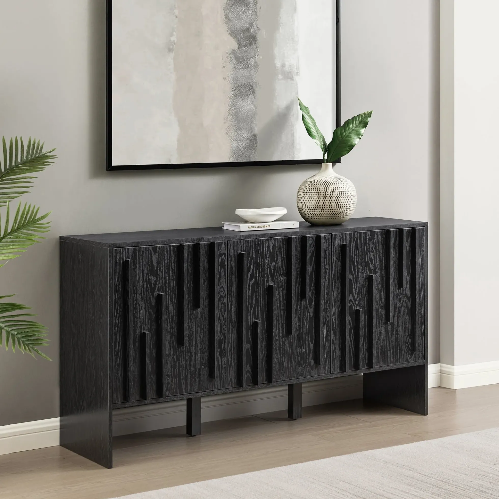 Silas Contemporary Wood Detailed-Door Sideboard / TV Stand