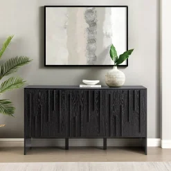 Silas Contemporary Wood Detailed-Door Sideboard / TV Stand