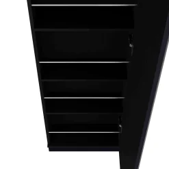 Single Door Mirror Shoe Rack Cabinet