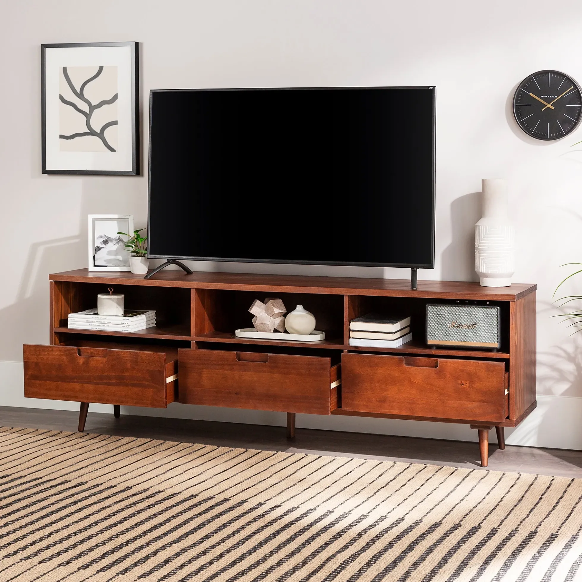 Sloane 70" 3 Drawer Solid Wood TV Stand