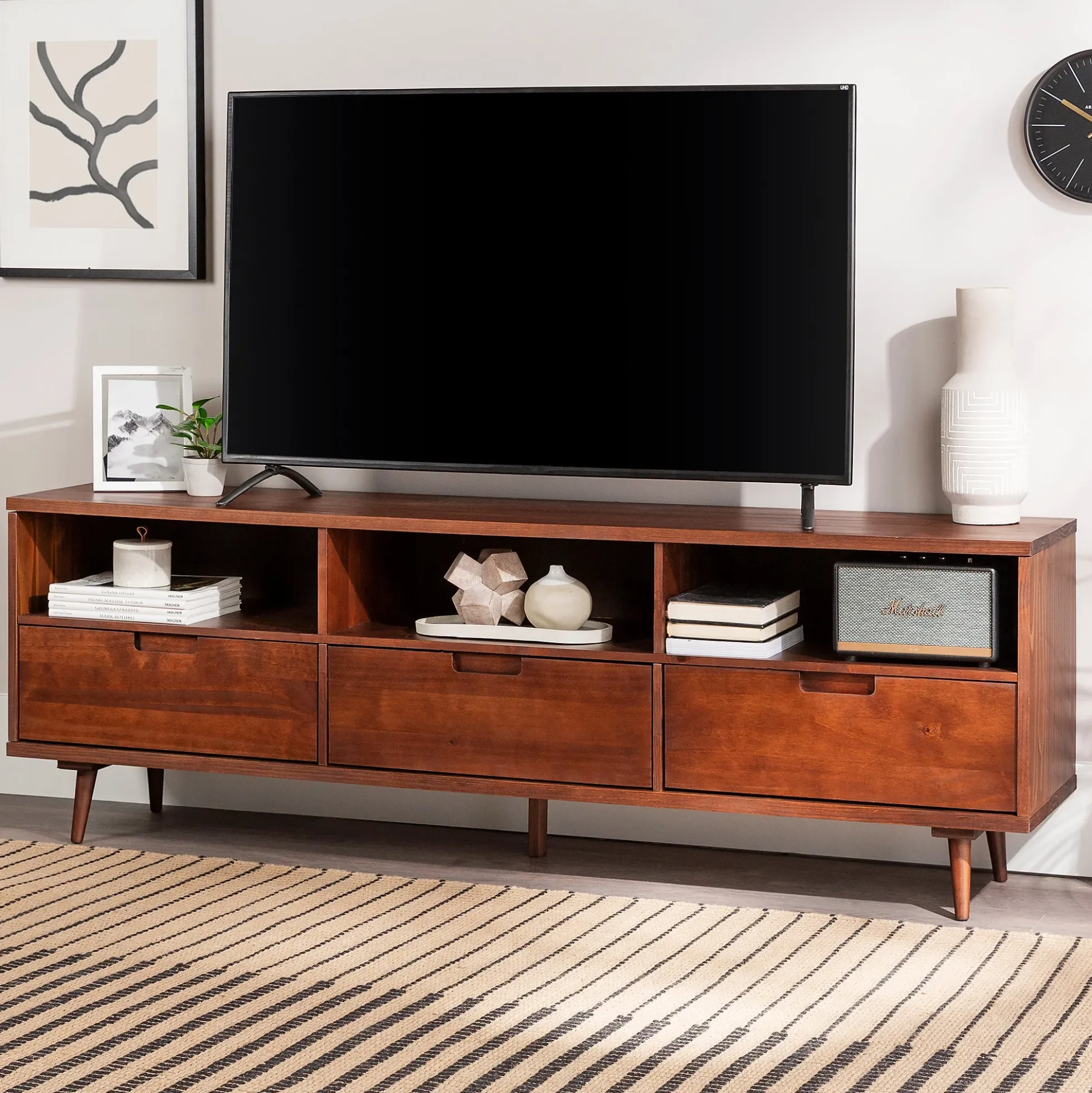 Sloane 70" 3 Drawer Solid Wood TV Stand