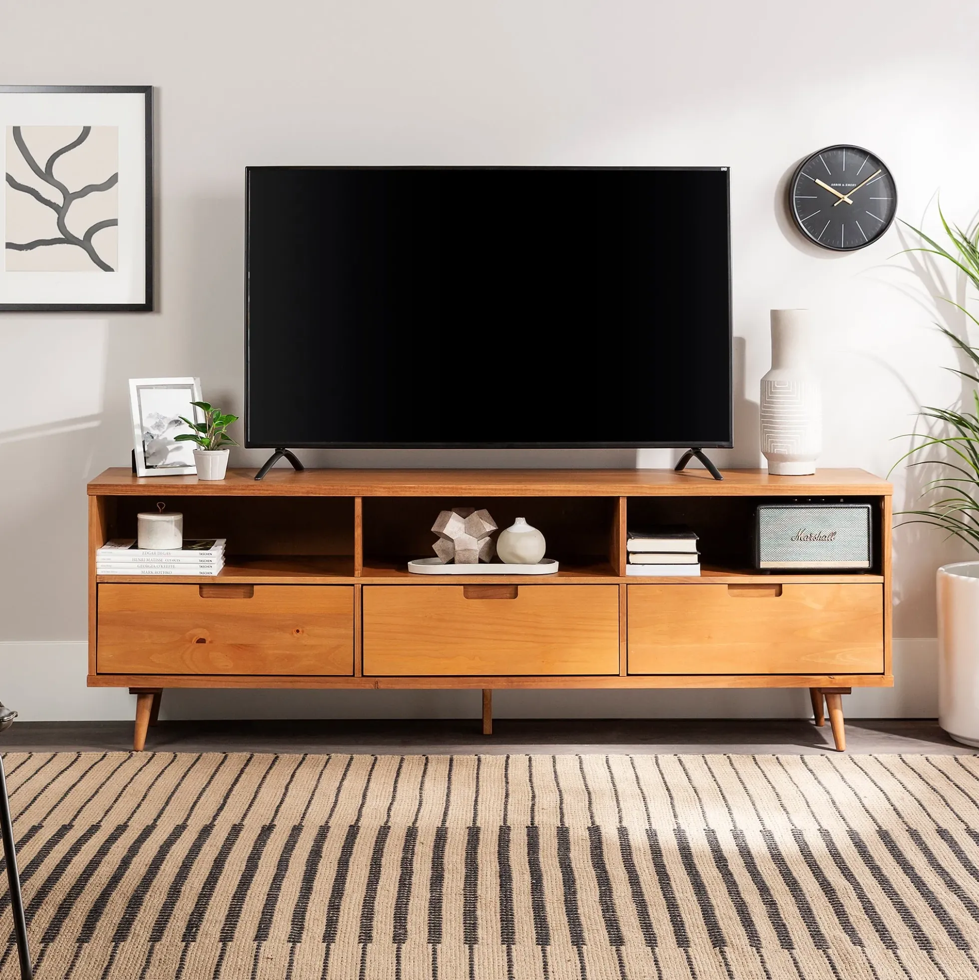 Sloane 70" 3 Drawer Solid Wood TV Stand