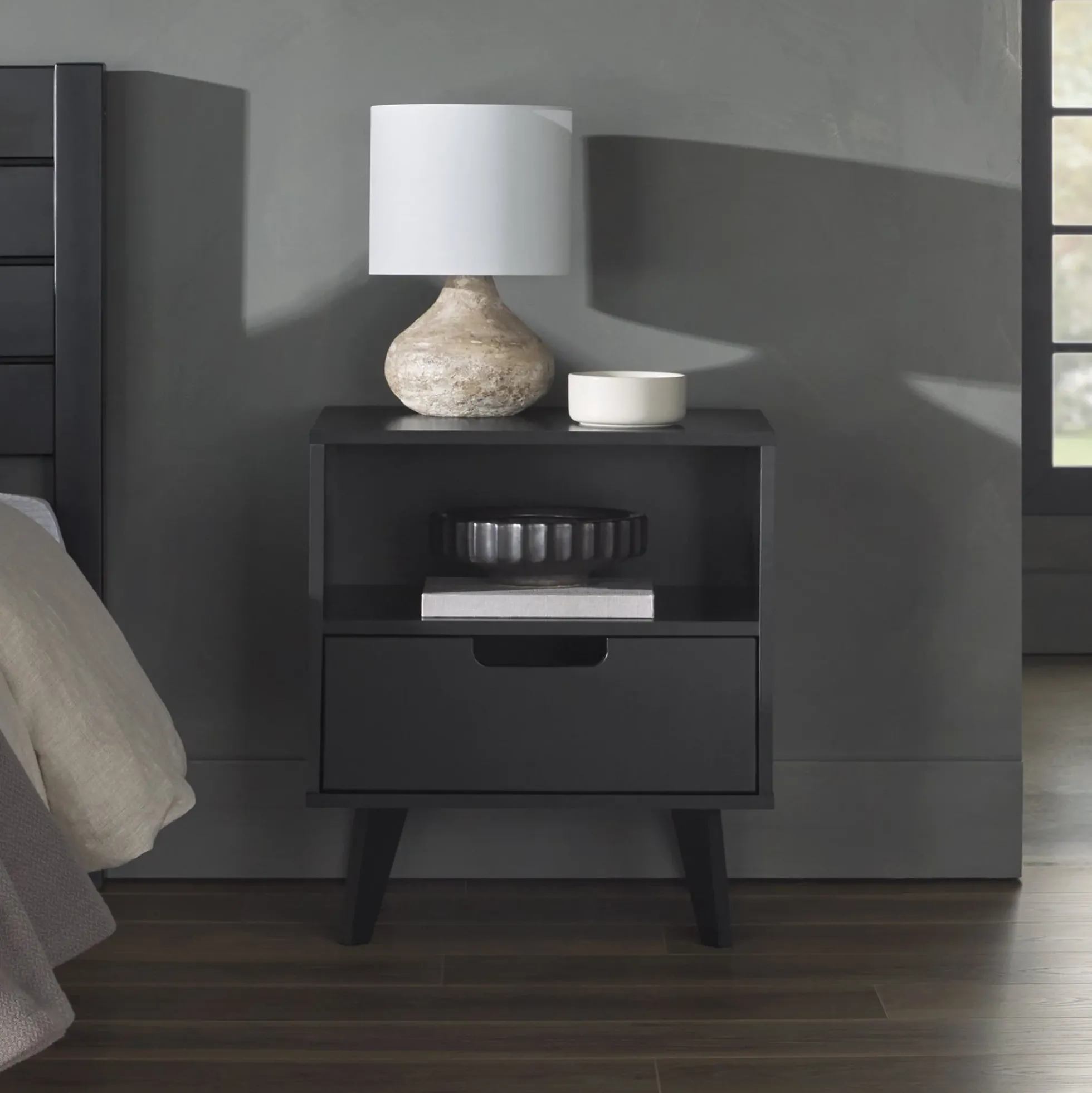 Sloane Hans Mid-Century Modern Angle-Leg Nightstand