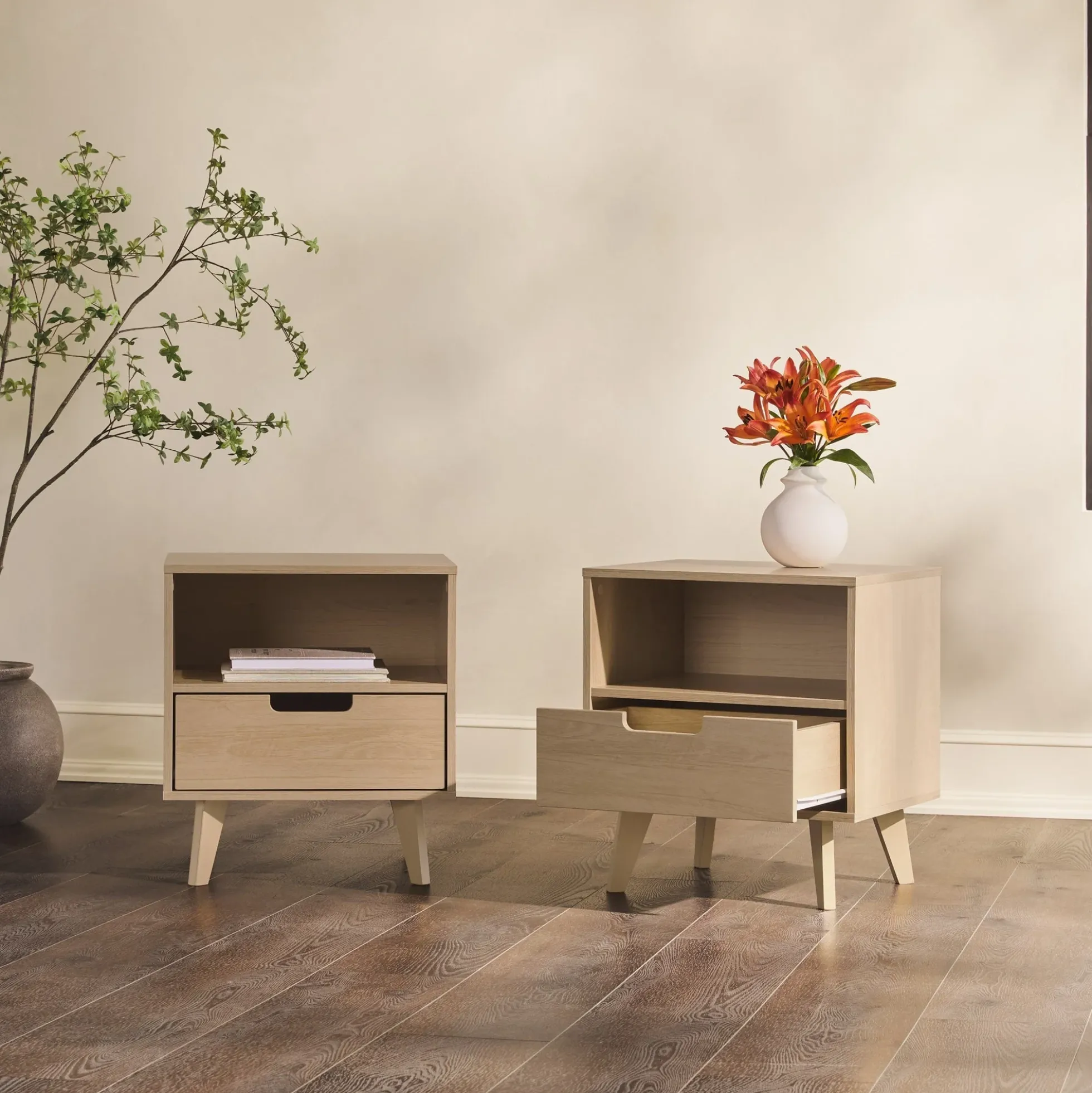 Sloane Hans Mid-Century Modern Angle-Leg Nightstand