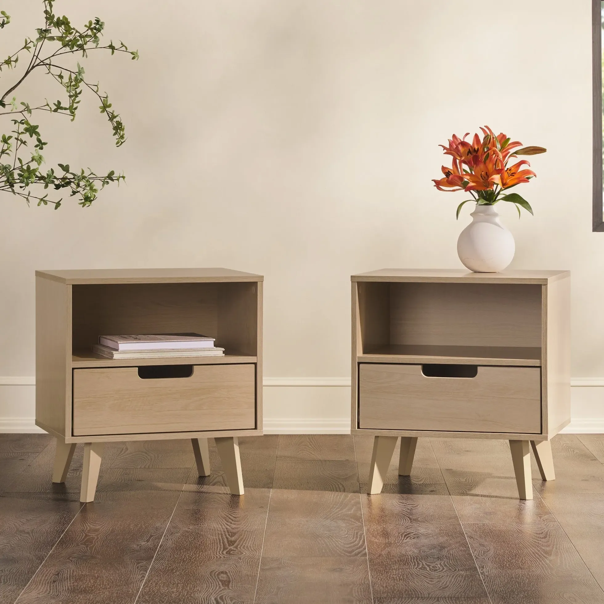 Sloane Hans Mid-Century Modern Angle-Leg Nightstand
