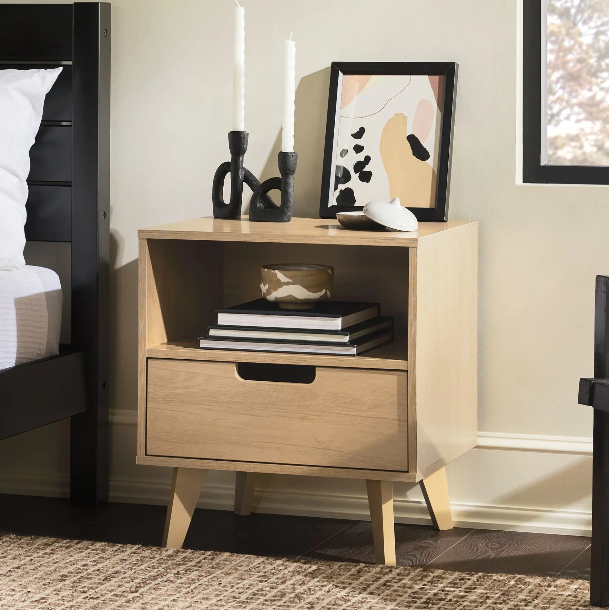 Sloane Hans Mid-Century Modern Angle-Leg Nightstand