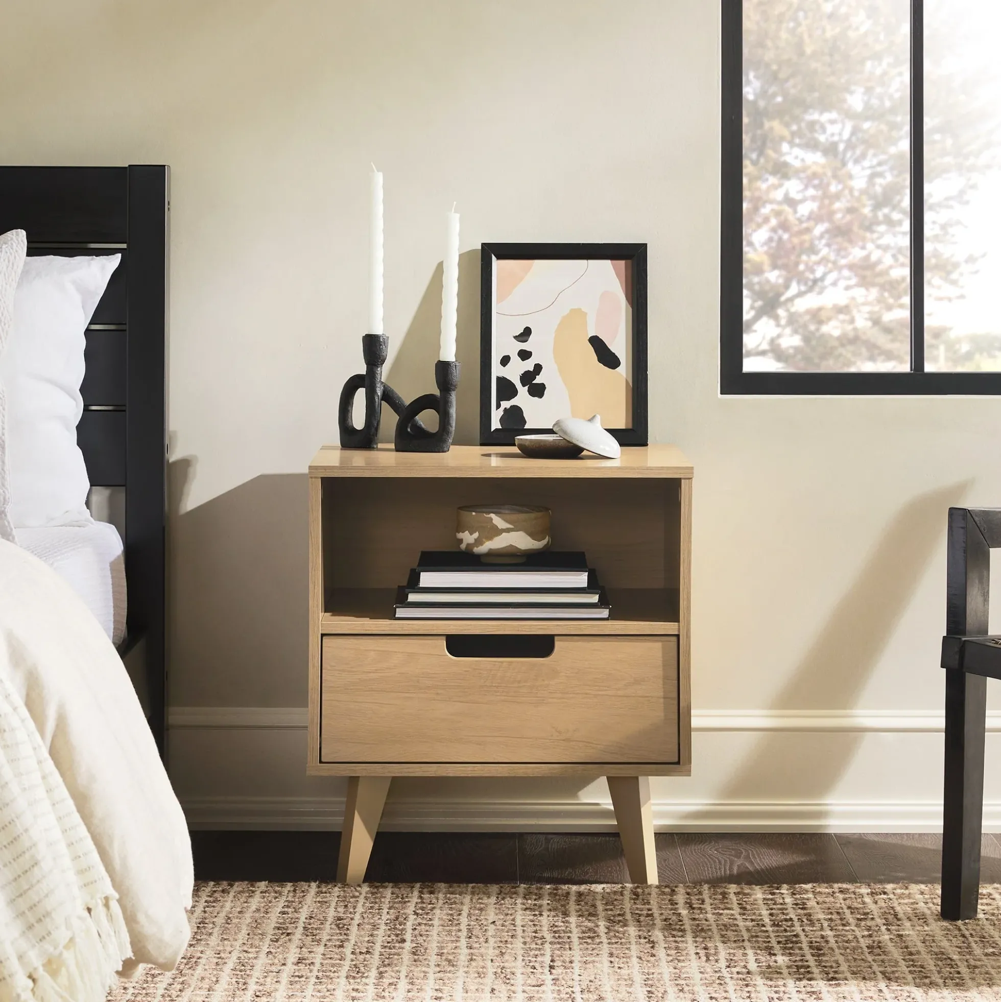 Sloane Hans Mid-Century Modern Angle-Leg Nightstand