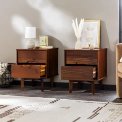 Sloane Mid Century Modern Solid Wood Nightstand