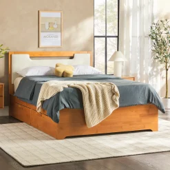 Sloane Mid-Century Modern Solid Wood Storage Bed