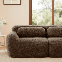 Soft And Fluffy Plush Boneless Modular Sofa with Ottoman
