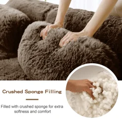 Soft Fluffy Plush Fabric 2-seater Modular Sectional Sofa Couch