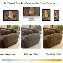 Soft Fluffy Plush Fabric 2-seater Modular Sectional Sofa Couch