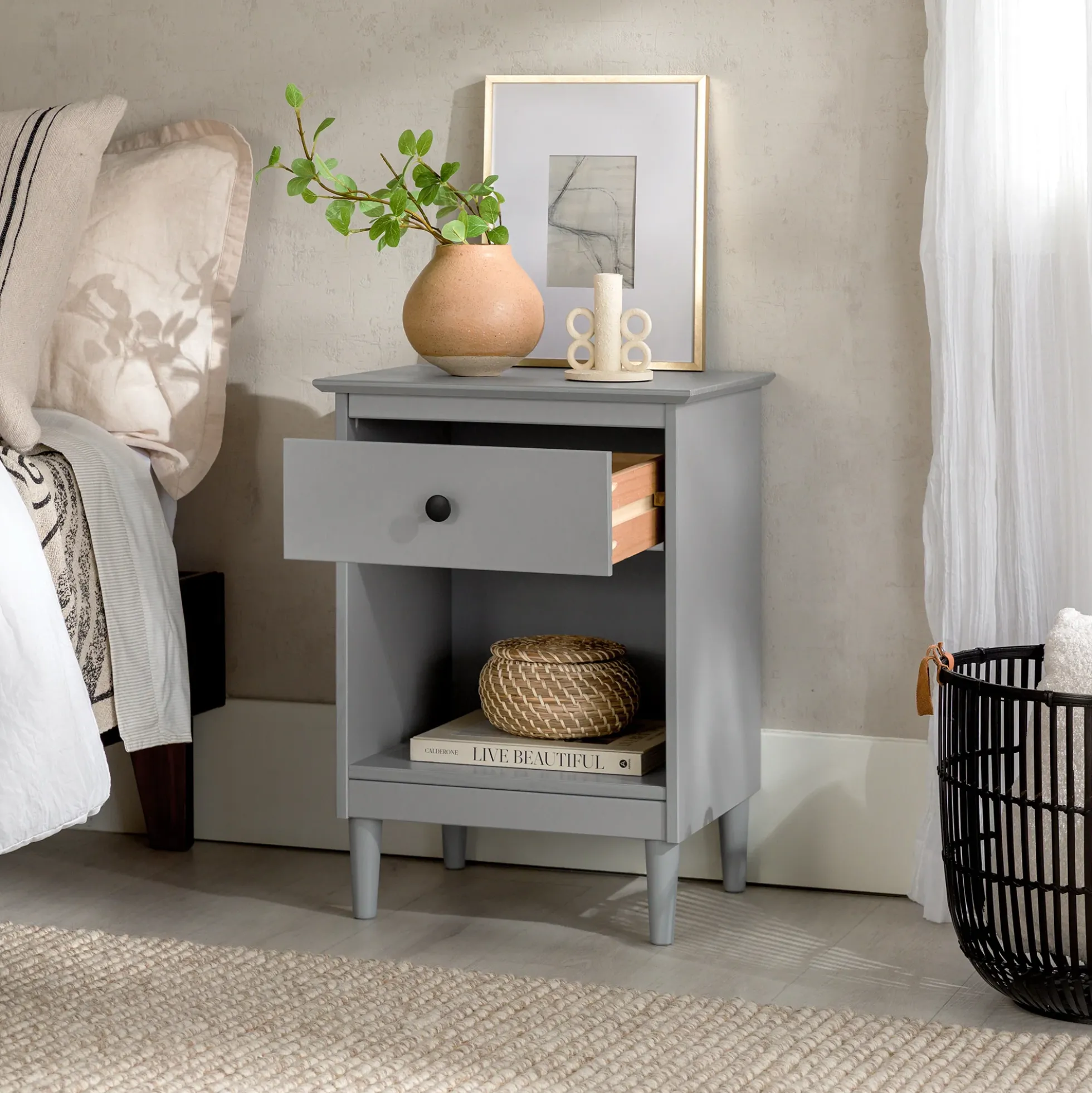 Spencer Solid Transitional Wood Nightstand