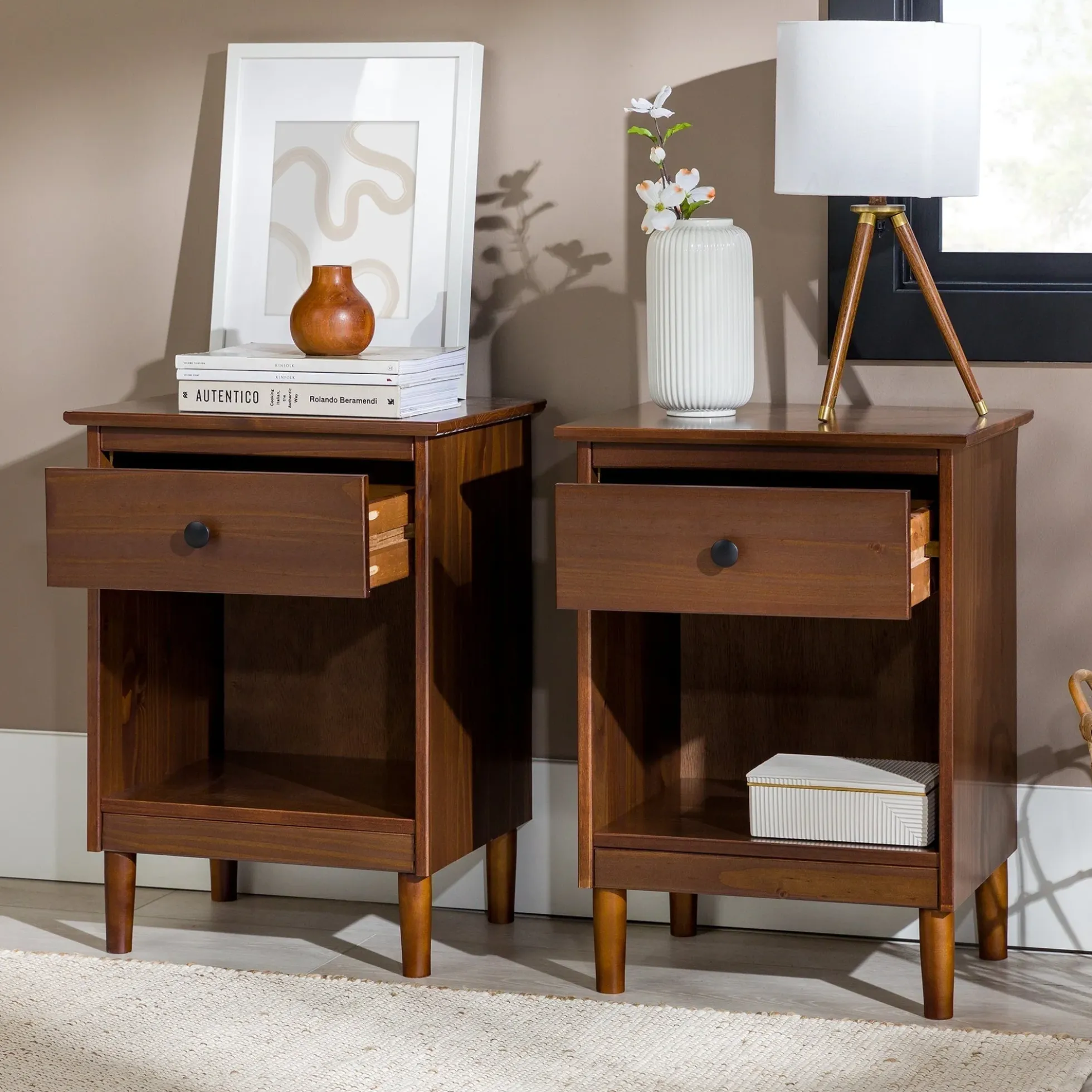 Spencer Solid Transitional Wood Nightstand