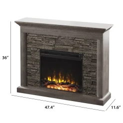 Stacked Stone Wall Mantel with Electric Fireplace