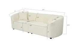 Stylish Curved Contemporary Boucle Sofa