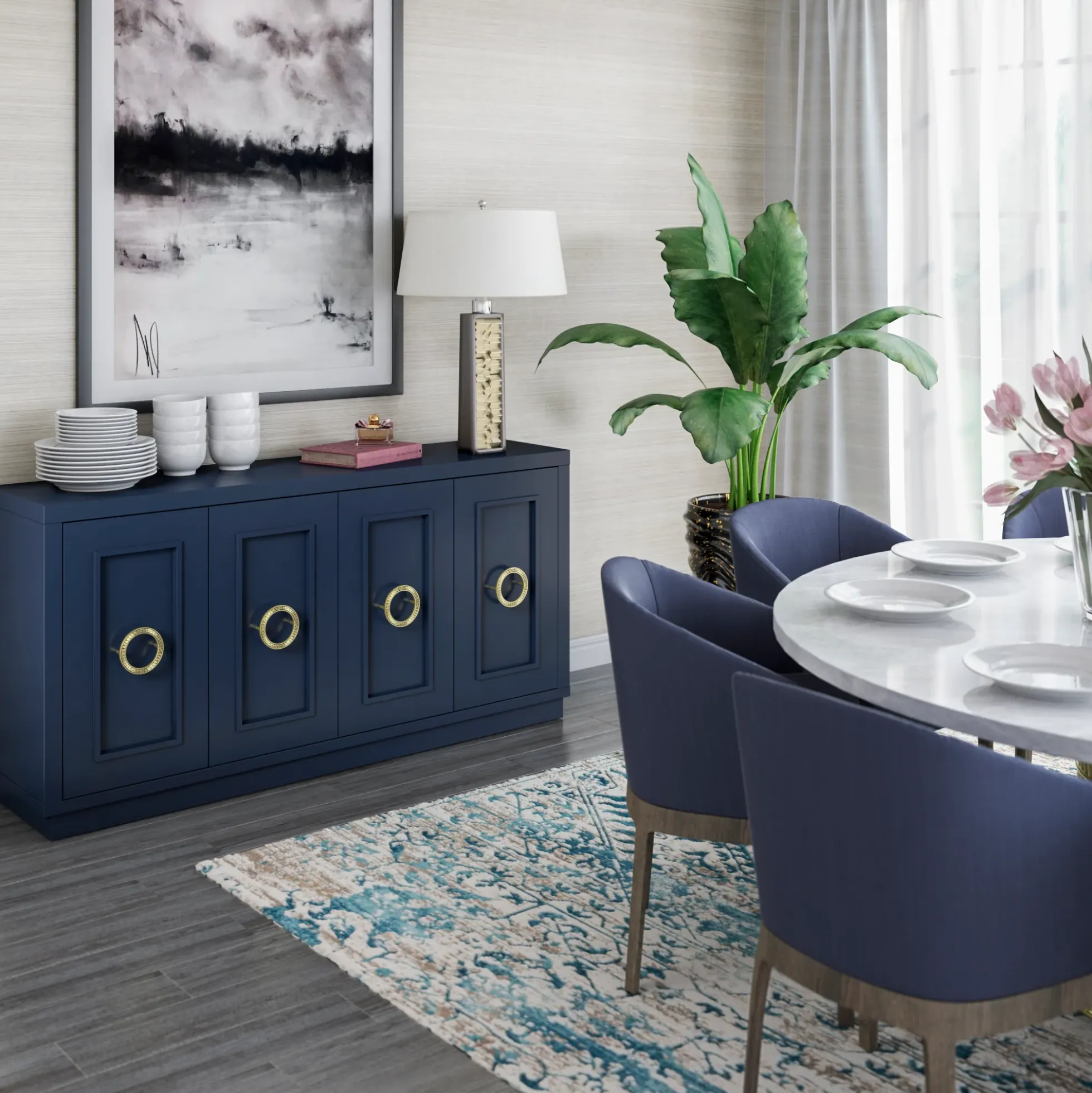 Stylish Dining Storage Double‑Door Buffet Sideboard