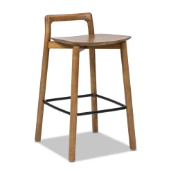 Sven 26.5' Modern Minimalist Low Back Wood Counter Stool