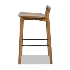 Sven 26.5' Modern Minimalist Low Back Wood Counter Stool
