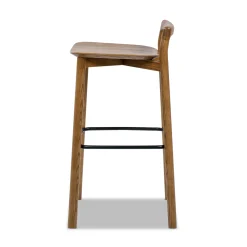 Sven 30' Modern Minimalist Low Back Wood Barstool