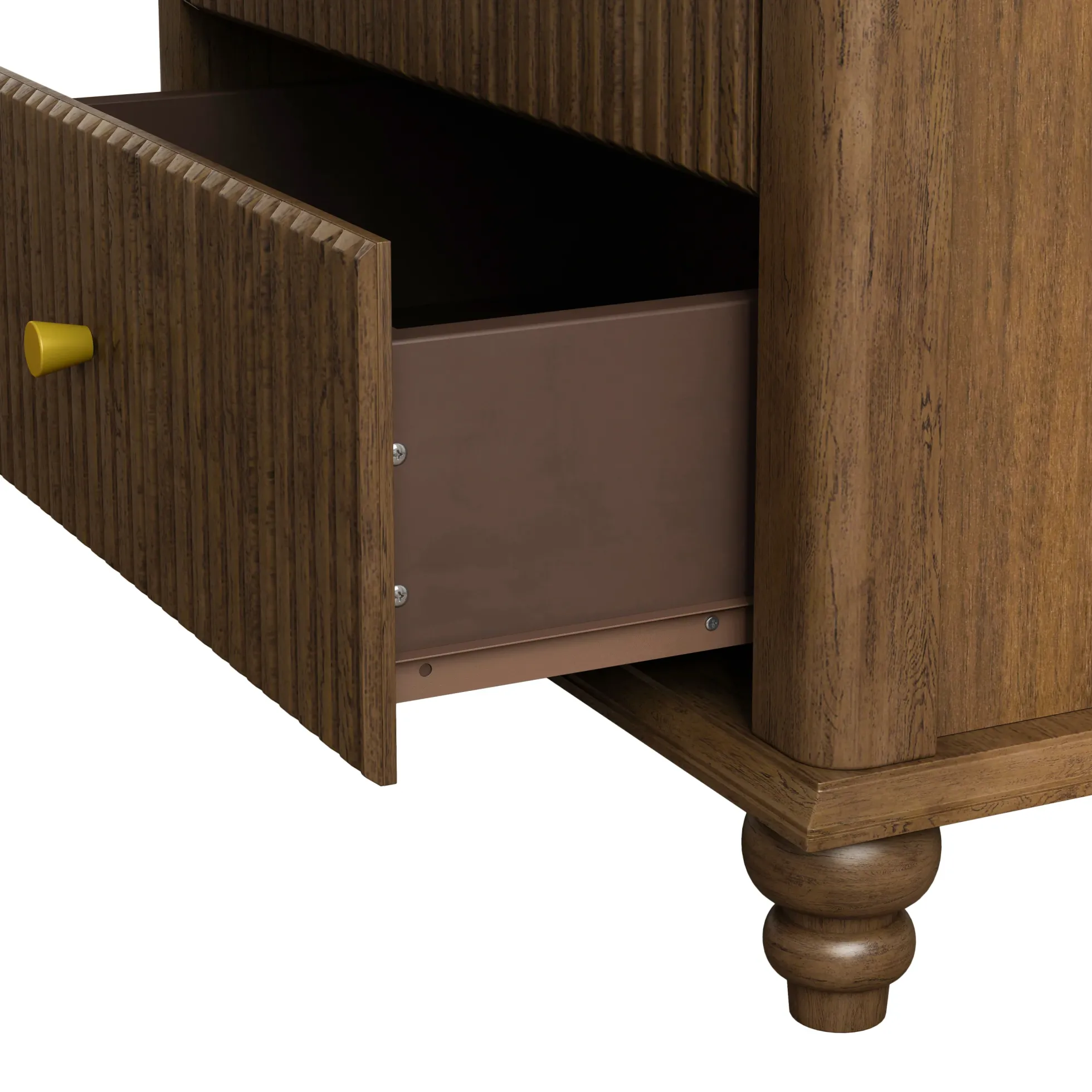 Tall Modern 45" Fluted 5 Drawer Dresser Chest