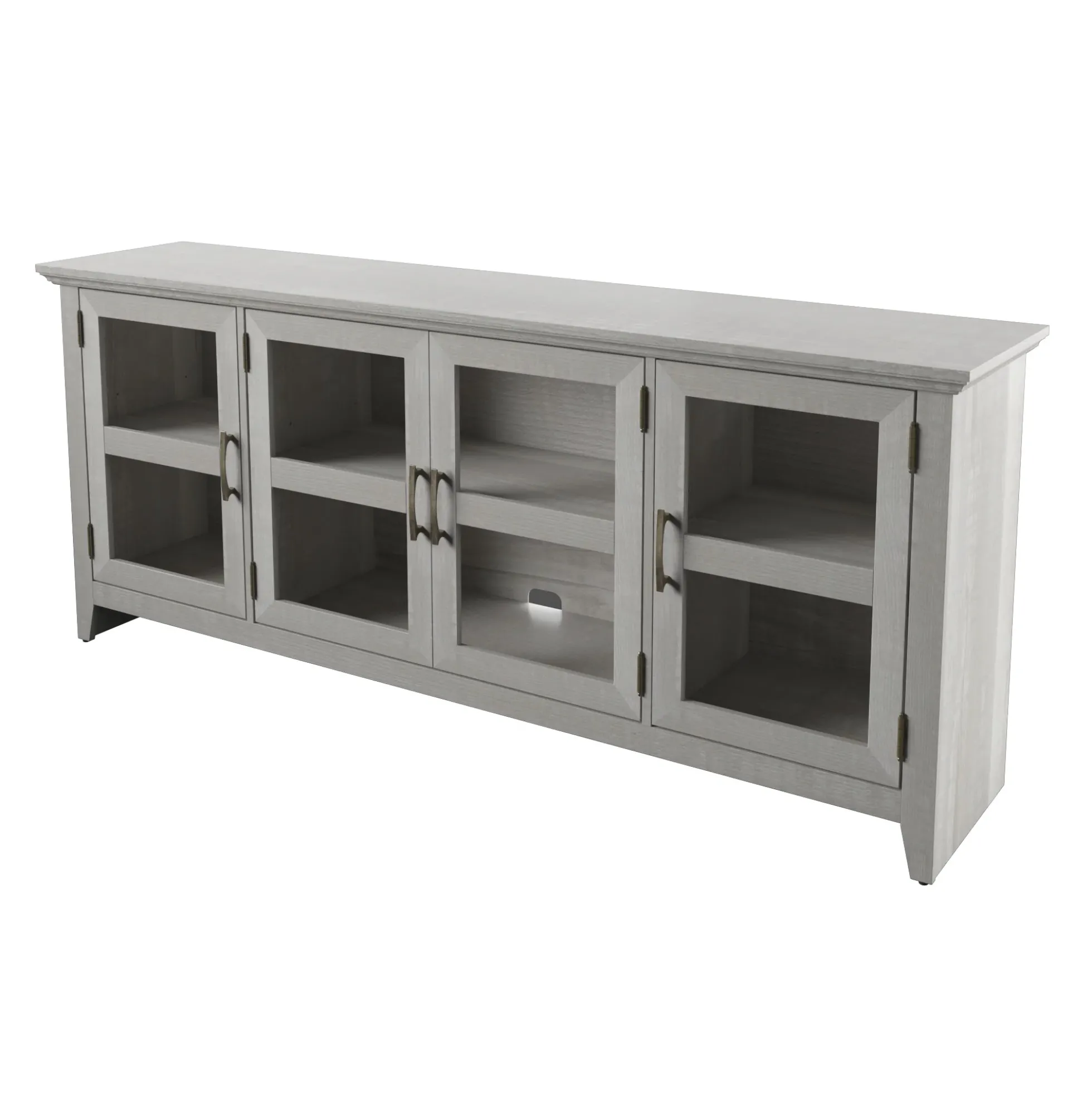 Tempered Glass Doors 72' TV Stand Media Console