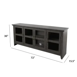 Tempered Glass Doors 72' TV Stand Media Console