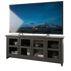 Tempered Glass Doors 72' TV Stand Media Console