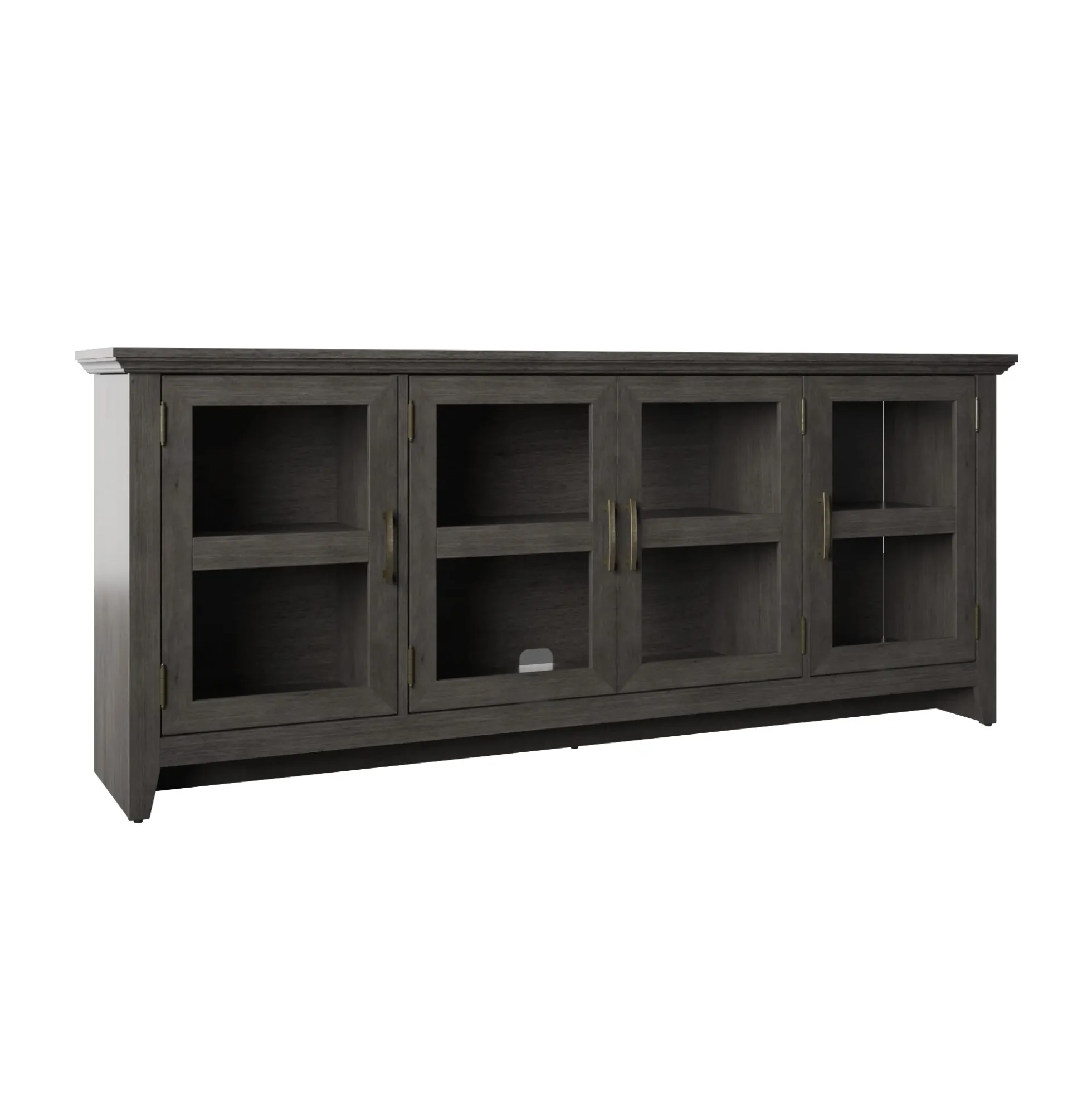 Tempered Glass Doors 72' TV Stand Media Console