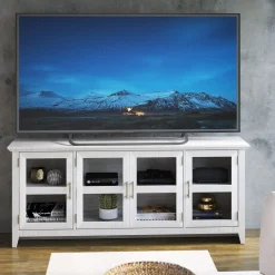 Tempered Glass Doors 72' TV Stand Media Console