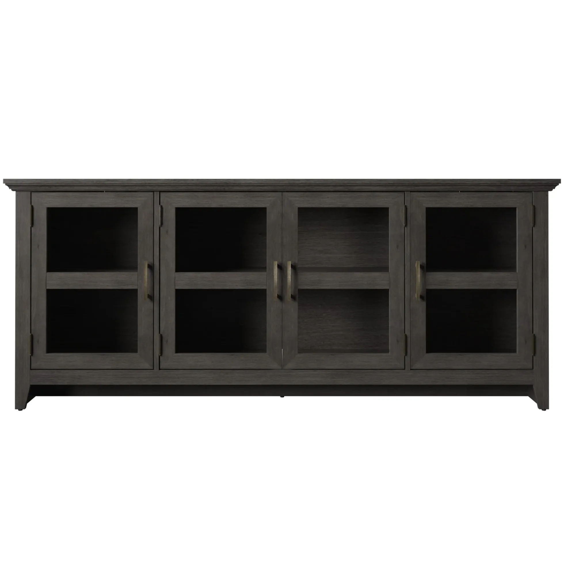 Tempered Glass Doors 72' TV Stand Media Console