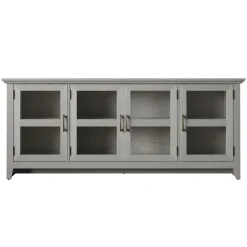 Tempered Glass Doors 72' TV Stand Media Console