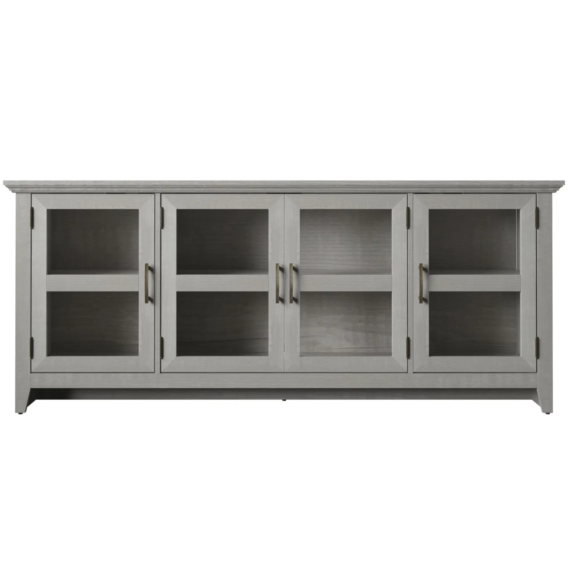 Tempered Glass Doors 72' TV Stand Media Console