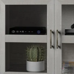 Tempered Glass Doors 72' TV Stand Media Console