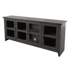 Tempered Glass Doors 72' TV Stand Media Console