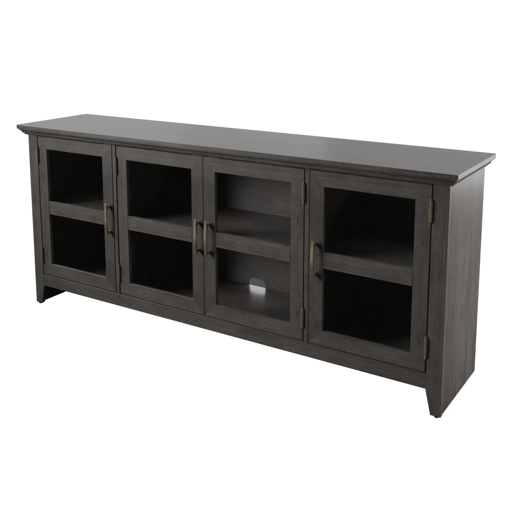 Tempered Glass Doors 72' TV Stand Media Console