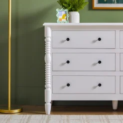 Traditional Vivienne 6-Drawer Easy Assembly Solid Wood Dresser