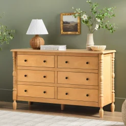 Traditional Vivienne 6-Drawer Easy Assembly Solid Wood Dresser