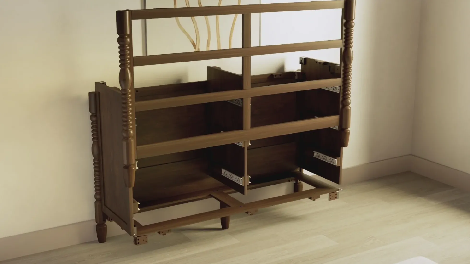 Traditional Vivienne 6-Drawer Easy Assembly Solid Wood Dresser