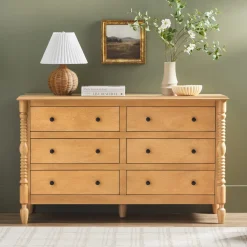 Traditional Vivienne 6-Drawer Easy Assembly Solid Wood Dresser