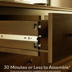 Traditional Vivienne 5-Drawer Easy Assembly Solid Wood Dresser