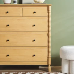 Traditional Vivienne 5-Drawer Easy Assembly Solid Wood Dresser