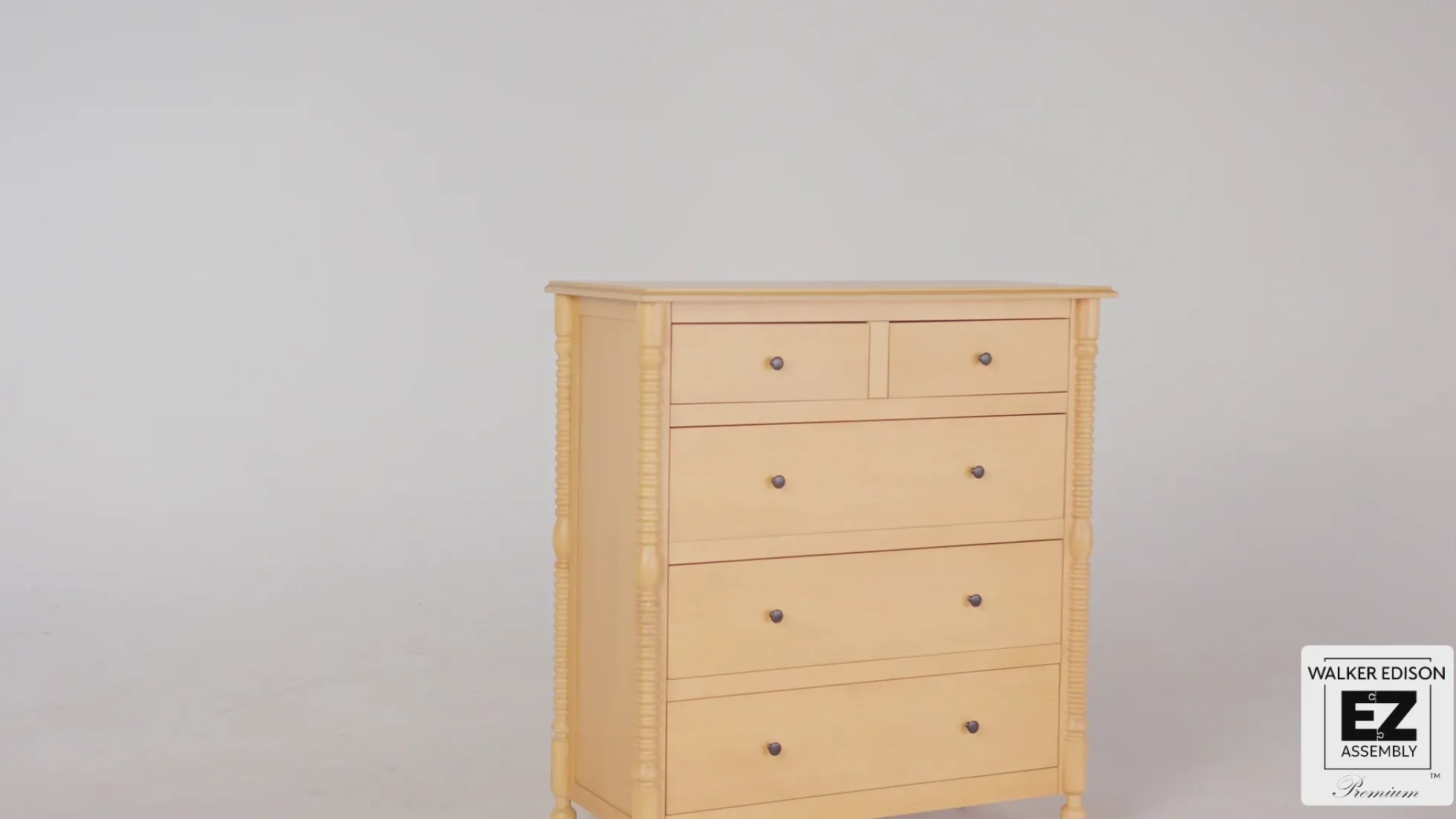 Traditional Vivienne 5-Drawer Easy Assembly Solid Wood Dresser