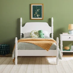 Traditional Vivienne Easy Assembly Solid Wood Twin Bedframe