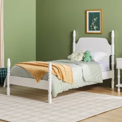 Traditional Vivienne Easy Assembly Solid Wood Twin Bedframe