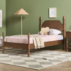 Traditional Vivienne Easy Assembly Solid Wood Twin Bedframe