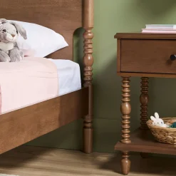 Traditional Vivienne Easy Assembly Solid Wood Twin Bedframe